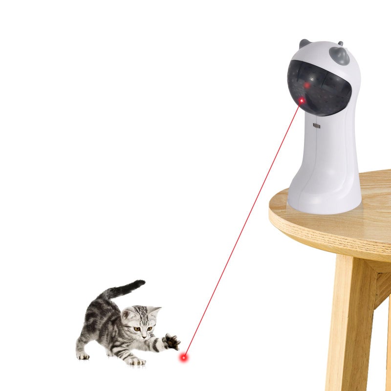 TBTeek Cat Toy Automatic MotionActivated 5 Fun Patterns 4 Speed Modes Adjustable Light Angles Random Rotating Trajectory Rechargeable - Image 2
