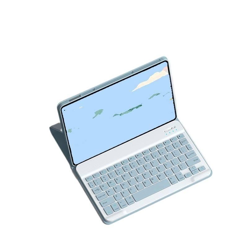 AD Blue Samsung Tab Keyboard Case Compatible with Samsung Galaxy Tab S9 FE / Samsung Galaxy Tab A7 with Protective Cover Stand Function and Daily Tablet Carry - Image 1