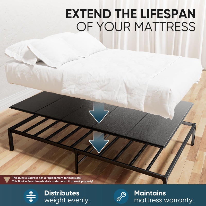JASMINELOVER Bunkie Board Twin Size 38x75- Heavy Duty Reinforced Wood Bed Boards for Under Mattress, Universal Sleeper Sofa Support Board with Anti-Sag Design for Metal Bed Frame, Platform Beds&Pull Out Couches - Image 3