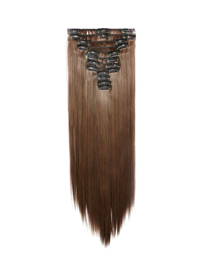 NIBEMINENT 10-Piece Straight Hair Extension Brown