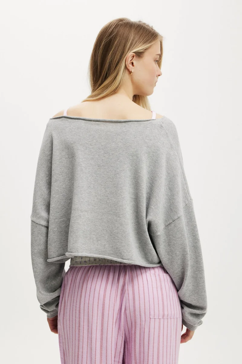 Cotton On  OFF THE SHOULDER CROPPED KNIT TOP for Women | Best Price UAE
