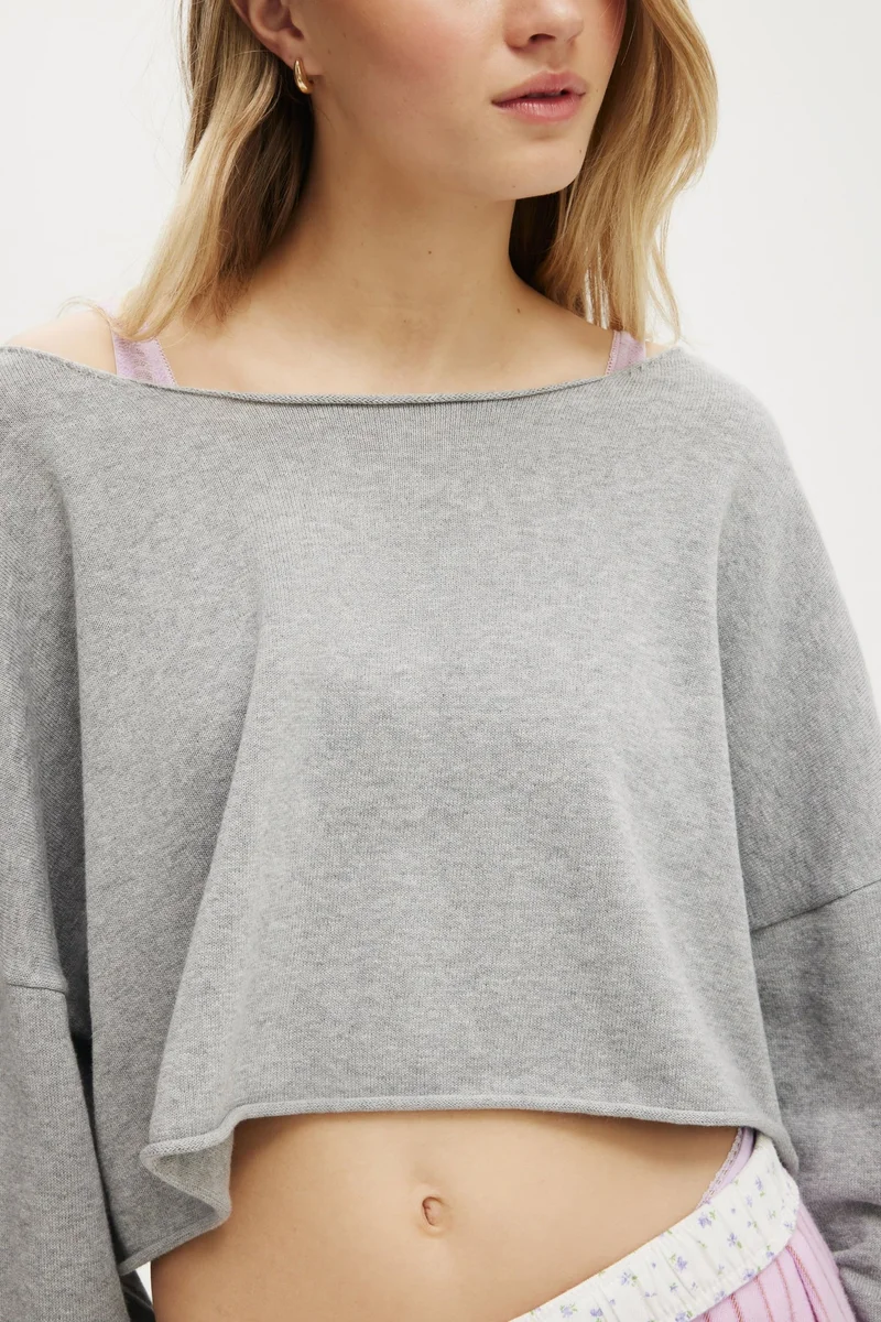 Cotton On  OFF THE SHOULDER CROPPED KNIT TOP for Women | Best Price UAE