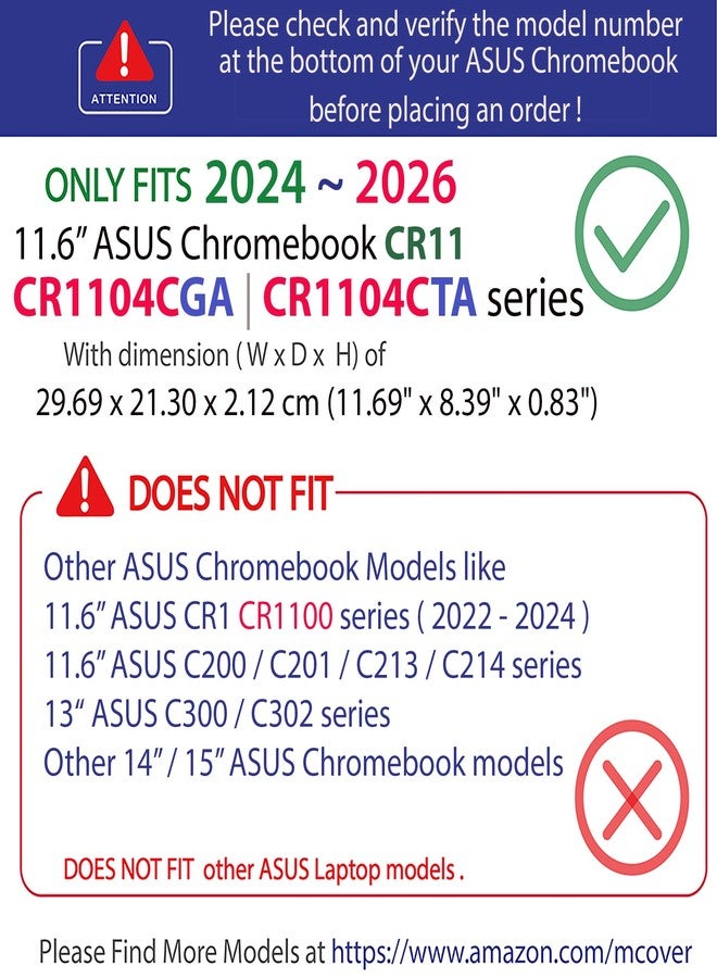mCover ONLY Compatible with ASUS Chromebook CR11 (CR1104CGA or CR1104CTA) Series Laptops 11.6" (NOT FOR ANY OTHER ASUS MODELS) (Pink) - Image 2
