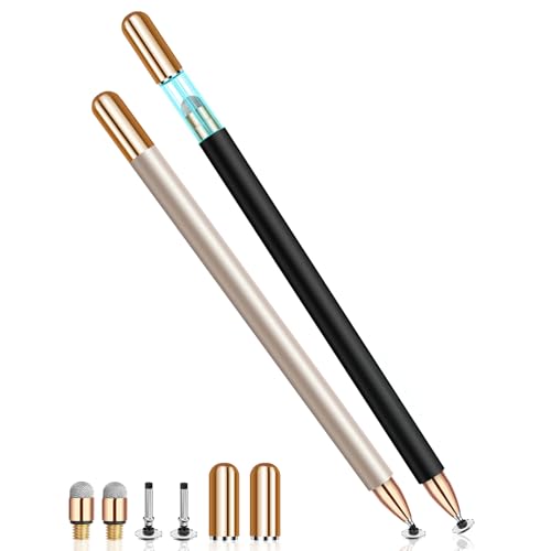 Mixoo Universal Stylus Pen for Touchscreen iPhone iPad Android Tablet Apple Kindle Switch Chromebook Galaxy All Touch Screens, 2-in-1 High Sensitivity Fiber & Disc Stylus Pens Magnetic Cap - Image 1