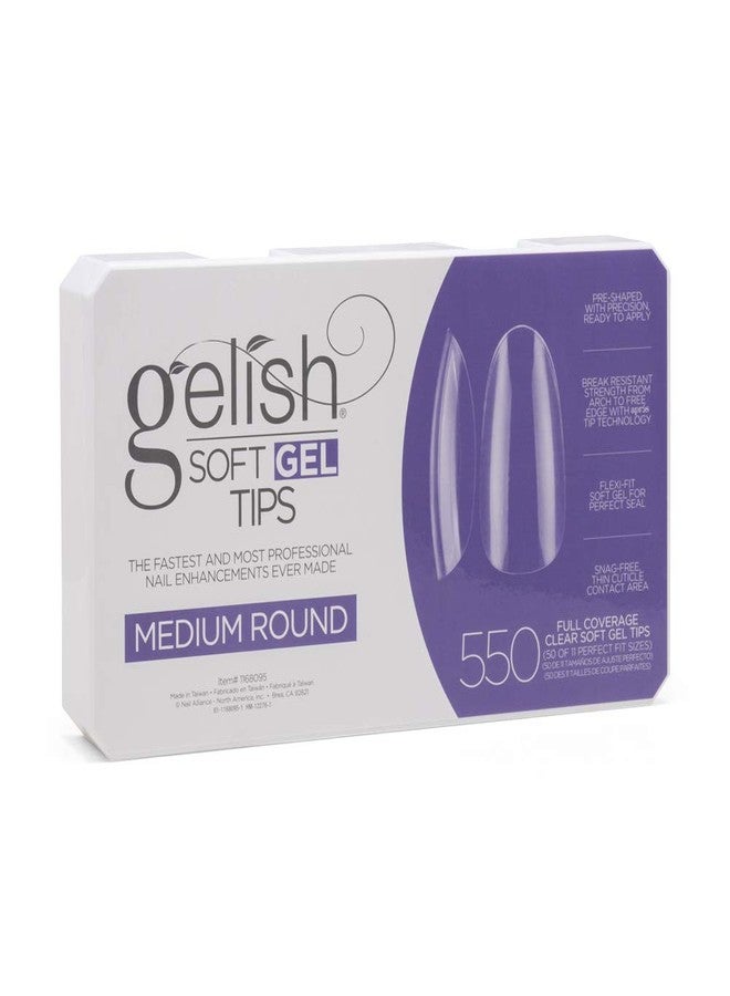 Gelish Soft Gel™ Tips - 550 Count Professional Quality Press on Nails Extension for Strong, Long-Lasting Manicures - Easy Application, Natural Look, Pre-shaped False Nail (Medium Round) - Image 2