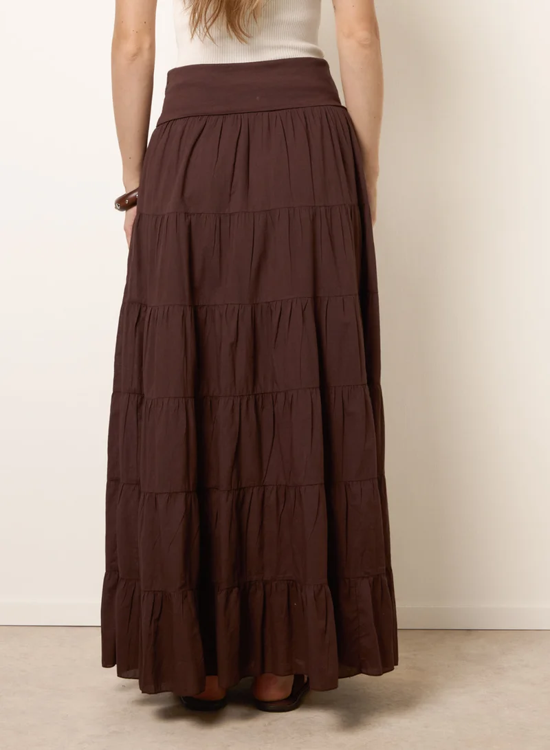بلو فانيلا Jersey Band Tiered Skirt
