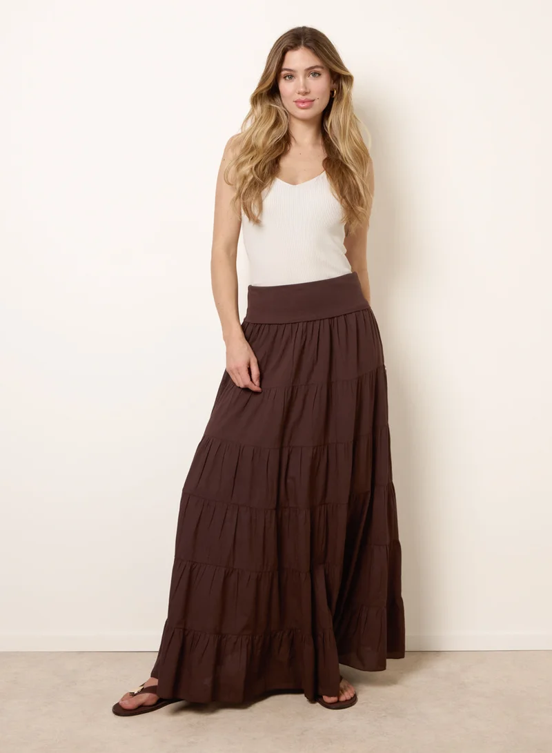 بلو فانيلا Jersey Band Tiered Skirt