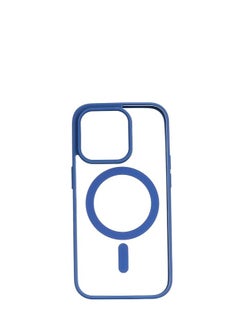 Generic Plastic High Quality Back Phone Protection Case With Safety Hard Silicone Edges And Magsafe Function Compatible For Iphone 14 Pro - Navy Blue