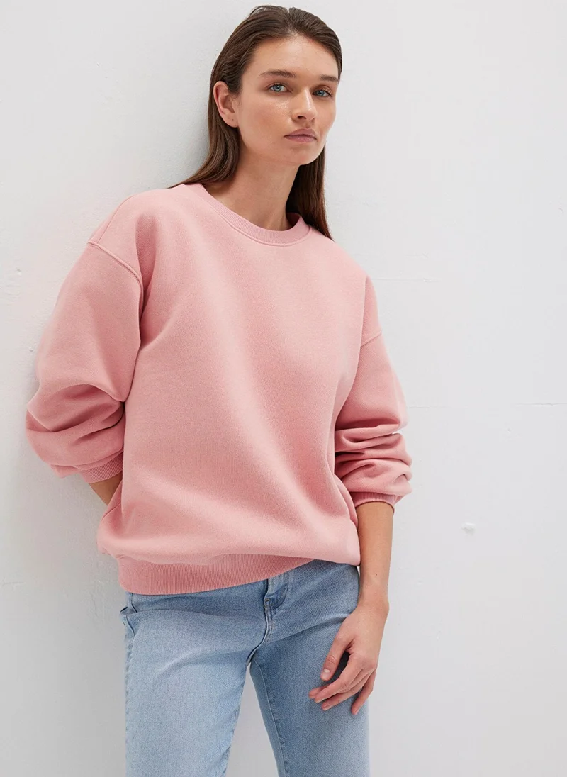 MAVI Crew Neck Pink Basic Sweatshirt
