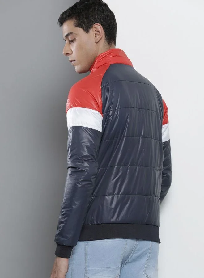 ذا انديان كراج كو The Indian Garage Co Men Slim Fit Solid High Neck Long Sleeves Jacket