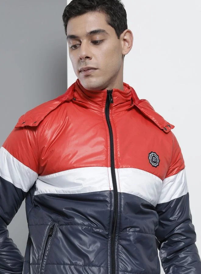 ذا انديان كراج كو The Indian Garage Co Men Slim Fit Solid High Neck Long Sleeves Jacket