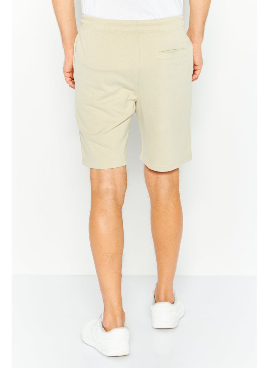 ELVIS Men Printed Basic Shorts, Beige  - Image 4