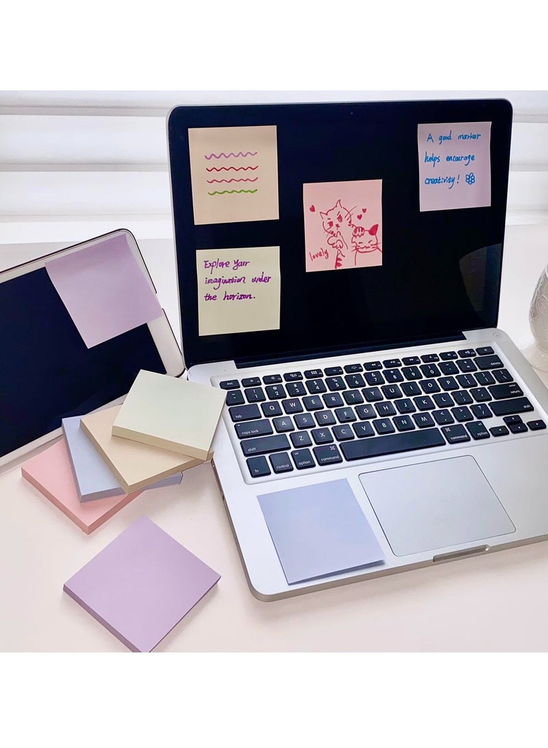 Generic 600 Sheets Sticky Notes - 6 Pads of 100 Sheets Each, 3x3 Inch Pastel Colors, Strong Adhesive, No Residue, Reusable Notes for Office, School, and Home  - Image 5