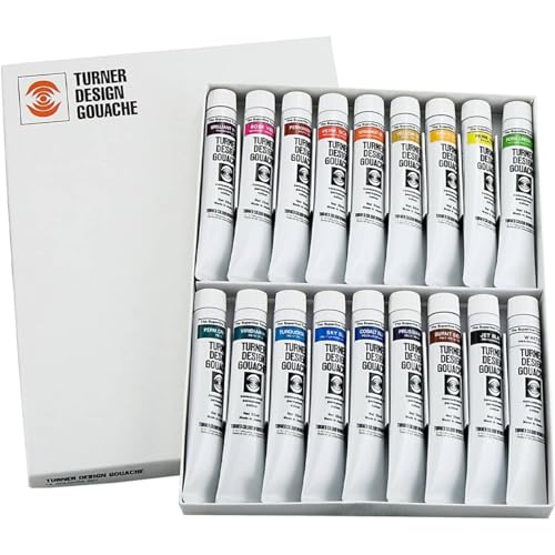 Turner Colour Works Turner Watercolor Paint Set - Design Gouache Premier Opaque Watercolor Paint - 25 ml Tubes - Set of 18 Assorted Colors - Image 1
