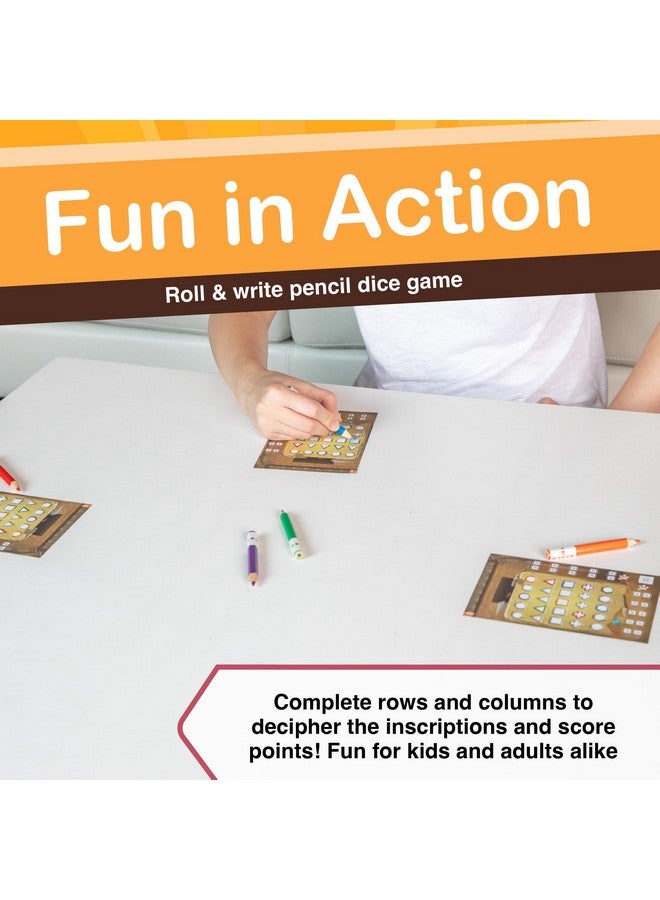 Amigo AMIGO Games Pick a Pen Crypts - Highly Innovative Roll & Write Dice Game - Score Points by Completing The Most Rows & Columns - Perfect for Family Game Night - Kids & Adults Ages 8+  - Image 4