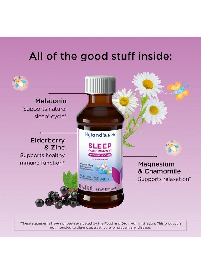 Hyland's Kids Sleep Calm and Immunity with Melatonin, Promotes Sleep and Supports Immune Health, Ages 2 and up, Grape Flavor, 4 Fl. Oz. - Image 3
