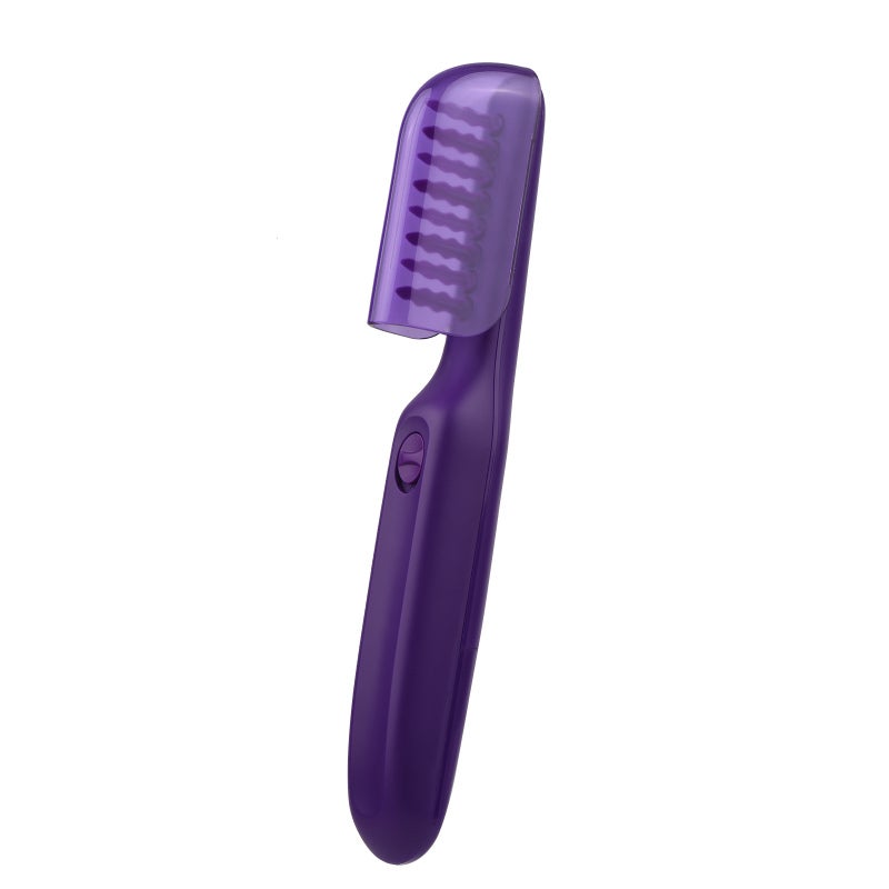 Electric Detangler Purple Brush - Gentle Scalp Massage Wet Dry Hair Knot Remover for Home Travel Hair Care - Image 1