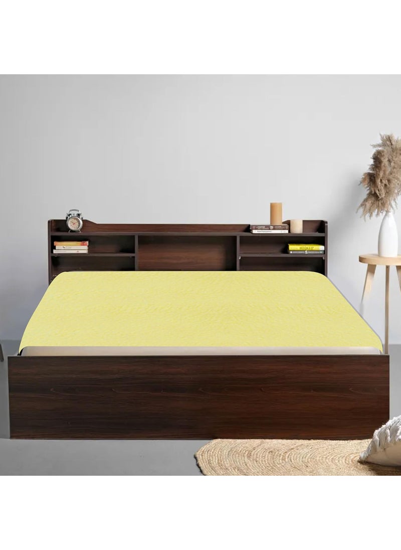 OYO BABY OYO BABY - Baby Dry Sheet for New Born Babies | Infant Waterproof Bed Protector Sheet for Baby | Mattress Pads | Quickly Dry Super Soft, Reusable Mat (Single Bed-(72" X 36"), Yellow), Polycotton  - Image 1