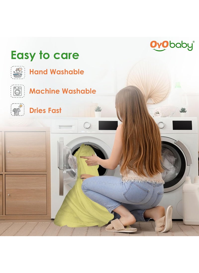 OYO BABY OYO BABY - Baby Dry Sheet for New Born Babies | Infant Waterproof Bed Protector Sheet for Baby | Mattress Pads | Quickly Dry Super Soft, Reusable Mat (Single Bed-(72" X 36"), Yellow), Polycotton  - Image 4