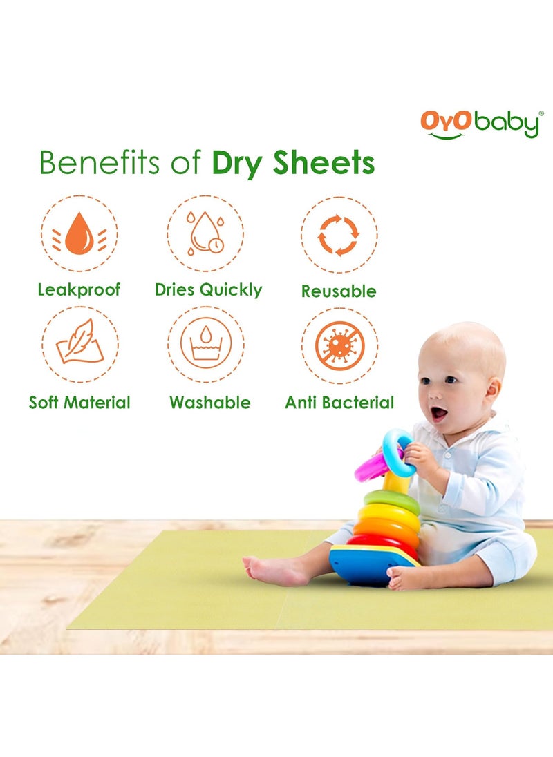 OYO BABY OYO BABY - Baby Dry Sheet for New Born Babies | Infant Waterproof Bed Protector Sheet for Baby | Mattress Pads | Quickly Dry Super Soft, Reusable Mat (Single Bed-(72" X 36"), Yellow), Polycotton  - Image 2