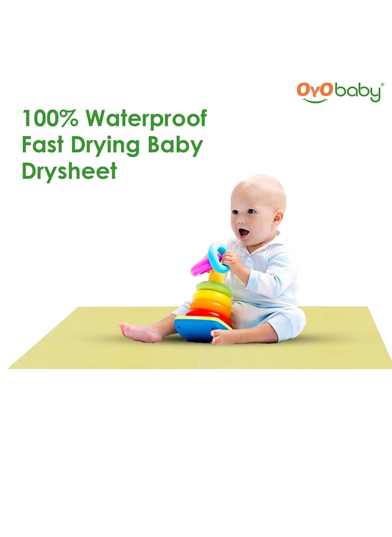 OYO BABY OYO BABY - Baby Dry Sheet for New Born Babies | Infant Waterproof Bed Protector Sheet for Baby | Mattress Pads | Quickly Dry Super Soft, Reusable Mat (Single Bed-(72" X 36"), Yellow), Polycotton  - Image 3