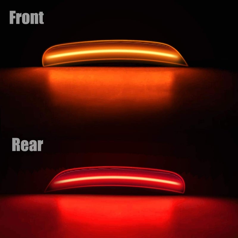 RANSOTO Charger Smoked LED Side Marker Light Compatible with Dodge Charger 2015 2016 2017 2018 2019 2020 2021 Front Lights Amber Rear Lamp Lights Red, Replace 68214405AA, 68214404AA, 68214127AA - Image 3