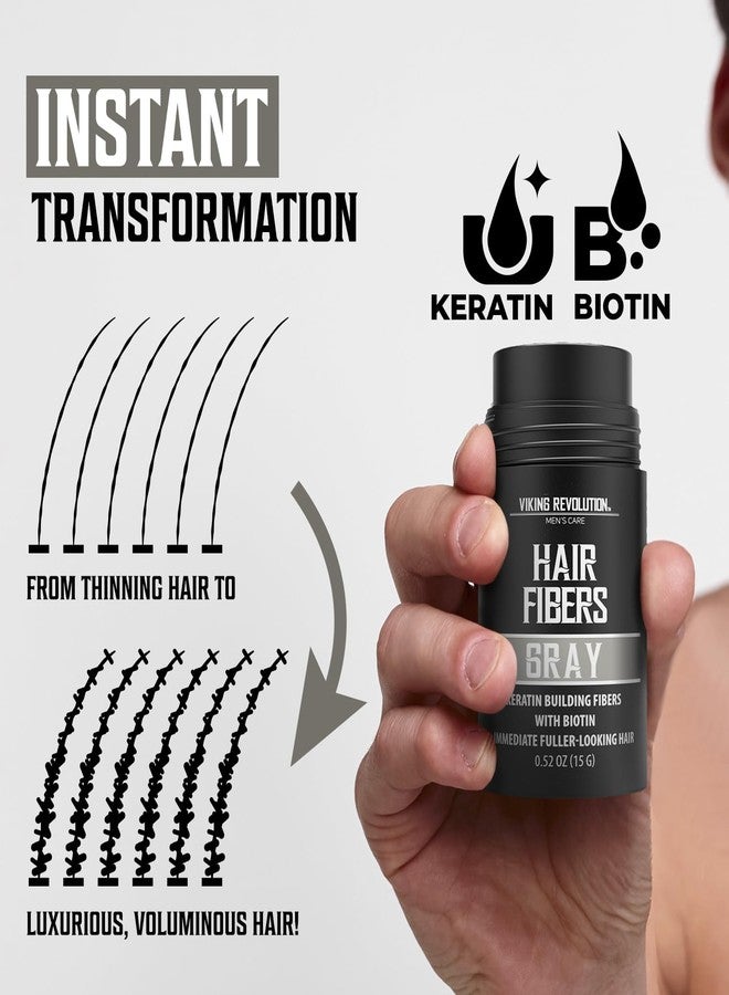فايكنج رفلوشن ألياف فايكينج ريفولوشن للشعر الرمادي للرجال الذين يعانون من ترقق الشعر - ألياف كثيفة لتغطية بقع الصلع - ألياف بناء الشعر مع الكيراتين والبيوتين - ألياف شعر للرجال للحصول على مظهر أكثر كثافة وامتلاءً (0.52 أونصة) - Image 5