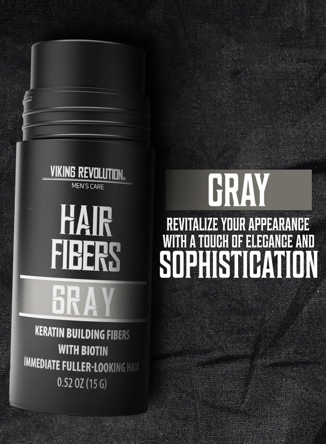 فايكنج رفلوشن ألياف فايكينج ريفولوشن للشعر الرمادي للرجال الذين يعانون من ترقق الشعر - ألياف كثيفة لتغطية بقع الصلع - ألياف بناء الشعر مع الكيراتين والبيوتين - ألياف شعر للرجال للحصول على مظهر أكثر كثافة وامتلاءً (0.52 أونصة) - Image 4
