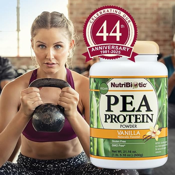 NutriBiotic Pea Protein Vanilla 21 Oz | Low Carb Vegan Plant Protein Powder | 100% Grown & Processed in the USA | Deliciously Creamy & BCAA-Rich | Made without Chemicals, GMOs & Gluten | Keto Friendly - Image 5