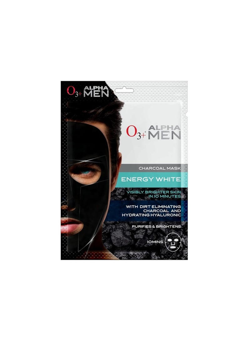 O3+ مجموعة O3+ ALPHA MEN لإزالة تان البشرة (مقشر 50غ + قناع وجه بالفحم 30غ + غسول وجه 100غ) لإزالة التان الفوري | لجميع أنواع البشرة - Image 2