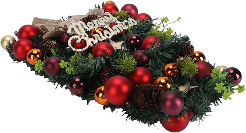 Yunseity Xmas Swag Exquisite Teardrop Wreath for Door, Window, Home Decor, Holiday Decoration - Image 2