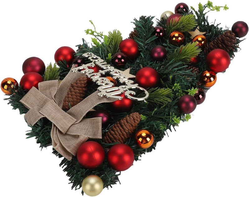 Yunseity Xmas Swag Exquisite Teardrop Wreath for Door, Window, Home Decor, Holiday Decoration - Image 4