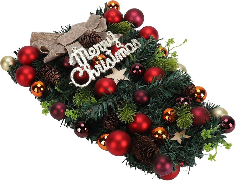 Yunseity Xmas Swag Exquisite Teardrop Wreath for Door, Window, Home Decor, Holiday Decoration - Image 3
