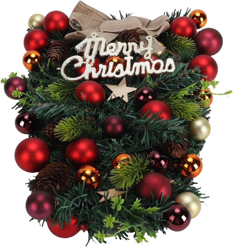 Yunseity Xmas Swag Exquisite Teardrop Wreath for Door, Window, Home Decor, Holiday Decoration - Image 1