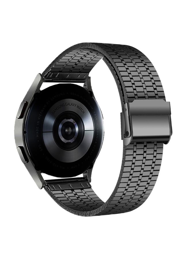 Replacement Strap 20mmFor Samsung Smart Watch Universal Seven-bead Stainless Steel Watch Band Black