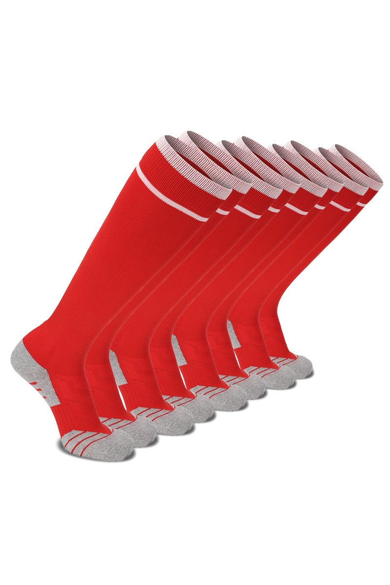 SKY WING Unisex Athletic Knee High Breathable Compression Solid Tube Soccer Football Sport Socks 1/2/3/4 Pairs for Youth Adult - Image 1