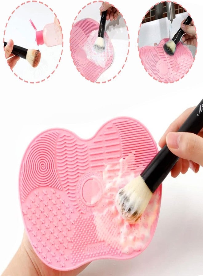 PREPSTO Silicone Makeup Brush Cleaning Mat, Makeup Brush Cleaner, Cosmetic Spa Brush Cleaning Mat Portable Washing Tool Scrubber with Suction Cup pink - Image 4