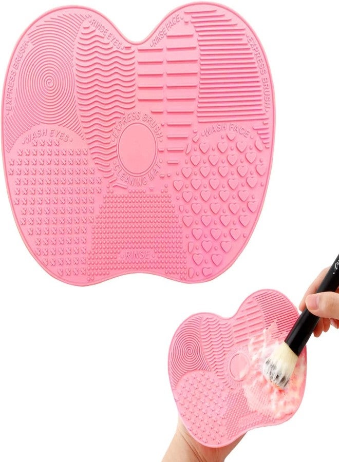 PREPSTO Silicone Makeup Brush Cleaning Mat, Makeup Brush Cleaner, Cosmetic Spa Brush Cleaning Mat Portable Washing Tool Scrubber with Suction Cup pink - Image 1