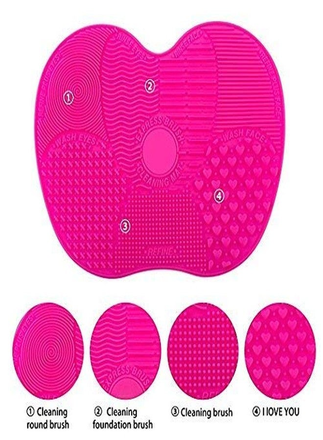 PREPSTO Silicone Makeup Brush Cleaning Mat, Makeup Brush Cleaner, Cosmetic Spa Brush Cleaning Mat Portable Washing Tool Scrubber with Suction Cup pink - Image 3