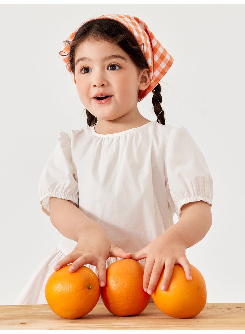 ميني بالا قميص طفل زبائن بأكمام بوف وسهلة، قطعة ناعمة وقابلة للتنفس، طوق دائري مع مفتاح أزرار في الخلف، تصميم طيز مدبب، مثالي للارتداء اليومي وللتوازنات والفعاليات غير الرسمية قميص طفل - Image 2