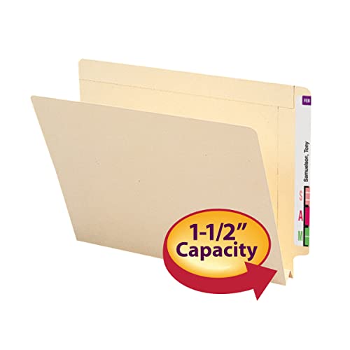 Smead End Tab File Folder, Reinforced Straight-Cut Tab, 1-1/2" Expansion, Letter Size, Manila, 50 per Box (24275) - Image 2