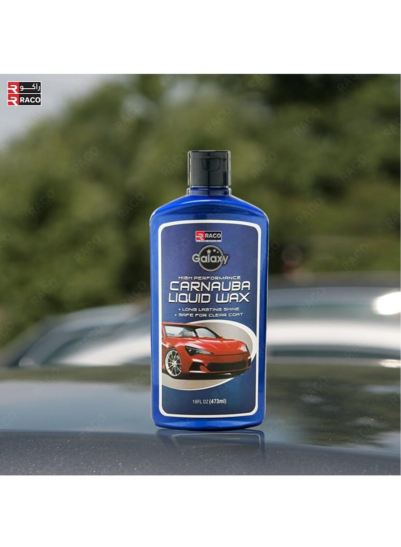 راكو شمع كارنوبا السائل عالي الأداء من جالاكسي للسيارات - لمعان يدوم طويلاً وحماية من الأشعة فوق البنفسجية - آمن على الطلاءات الشفافة - 473 مل (16 أونصة سائلة) - Image 3