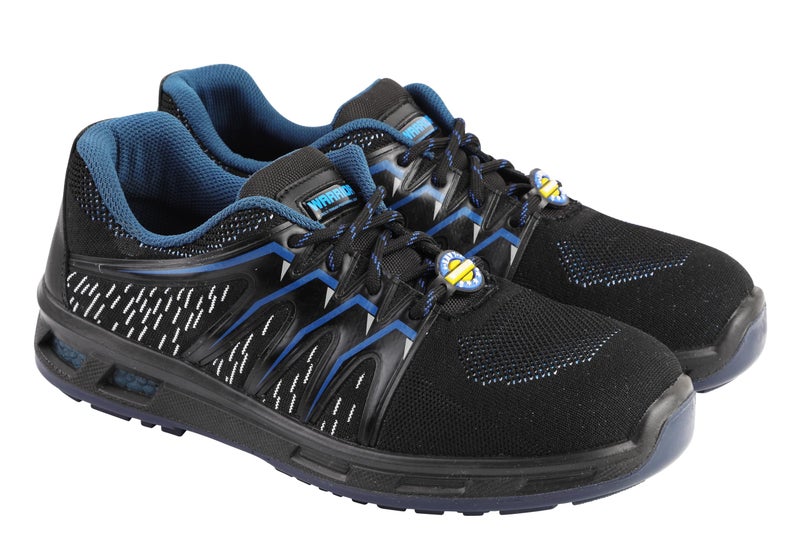 Liberty Warrior 3004-28 Safety Shoes for Men, Genuine Leather, Light Weight, Fibre Glass Toe, Industrial shoes for Men, Blue, Size-8UK - Image 1