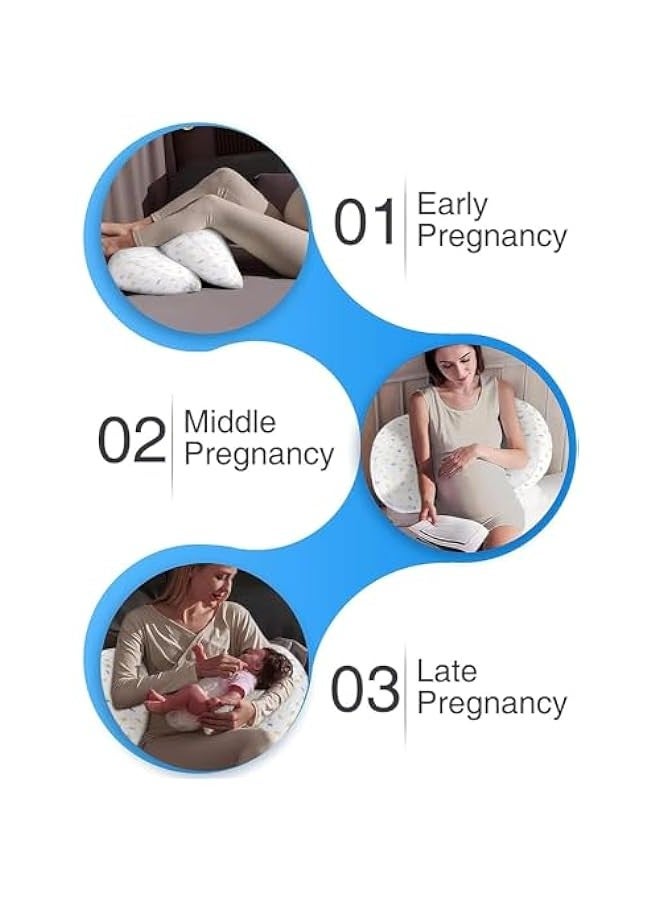 TRASSLE Pregnancy Pillows for Sleeping, Maternity Pillow for Pregnant Women, Soft Adjustable Width Pregnancy Body Pillow with Pillow Cover - Support for Belly, Back, Legs - Image 4
