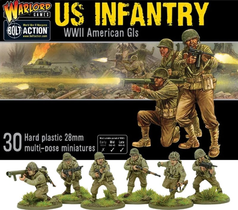 Warlord Games US Infantry GIs 28mm Scale Plastic Miniatures for Bolt Action Highly Detailed World War 2 Miniatures for Tabletop Wargaming - Image 3