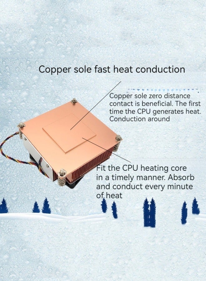 Loquat New desktop computer CPU radiator computer host temperature control fan pure copper tube air cooler  - Image 3