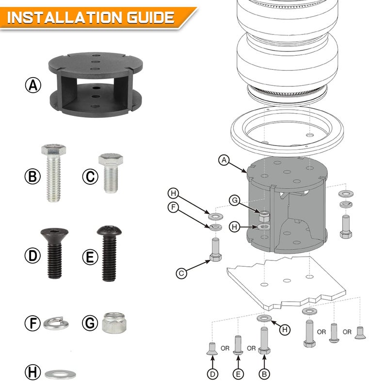 Yoursme 52420 Air Spring Spacers 2â€ Lift Spacers Compatible with Most Air Spring Lift Kits - Image 4