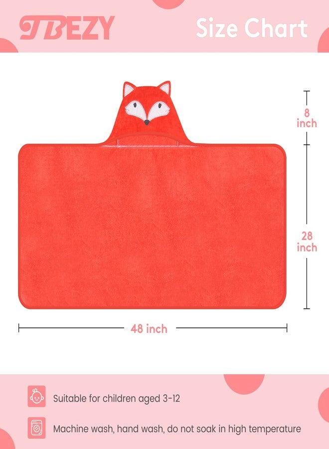 TBEZY Hooded Towel for Kids 100% Cotton Ultra Soft with Unique Animal Design Large for Infants 3-10 Years (Fox) - Image 2
