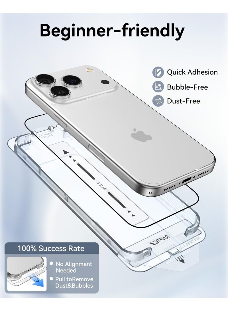 RAPTIC Air Glass [Ultra HD 2 Pack] iPhone AIR Full Coverage Screen Protector Tempered Glass with Easy Install Tray - Clear - Image 3