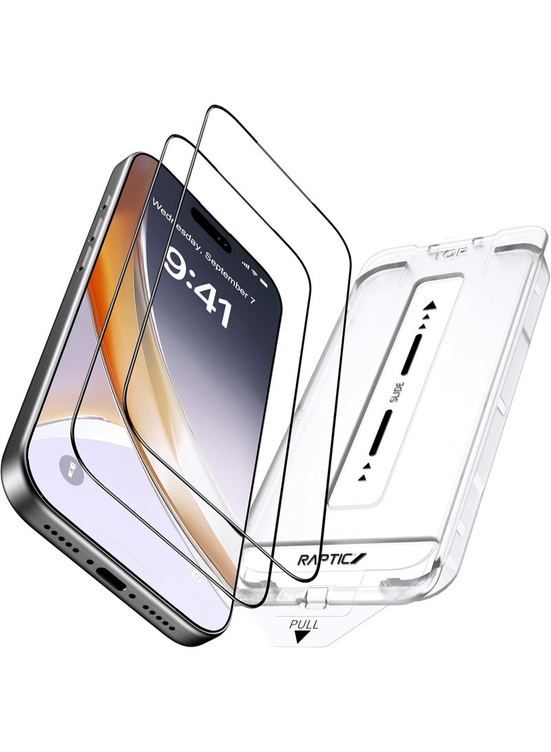 RAPTIC Air Glass [Ultra HD 2 Pack] iPhone AIR Full Coverage Screen Protector Tempered Glass with Easy Install Tray - Clear - Image 1